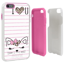 
Guard Dog Flirty Kitty Hybrid Phone Case for iPhone 6 Plus / 6s Plus , White with Pink Silicone