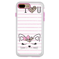 
Guard Dog Flirty Kitty Hybrid Phone Case for iPhone 7 Plus / 8 Plus , White with Pink Silicone