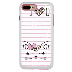 
Guard Dog Flirty Kitty Hybrid Phone Case for iPhone 7 Plus / 8 Plus , White with Pink Silicone