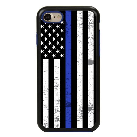 Guard Dog Hero Thin Blue Line Cases for iPhone 7/8/SE , Black / Blue
