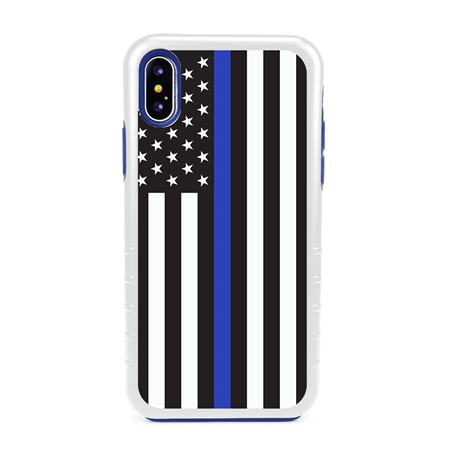Guard Dog Honor Thin Blue Line Cases for iPhone X / XS, white / Blue
