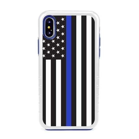 Guard Dog Honor Thin Blue Line Cases for iPhone X / XS, white / Blue
