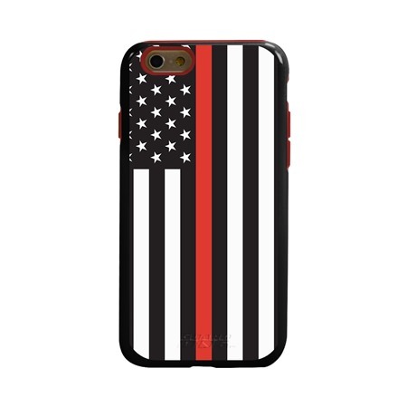 Guard Dog Honor Thin Red Line Cases for iPhone 6 / 6s , Black / Red
