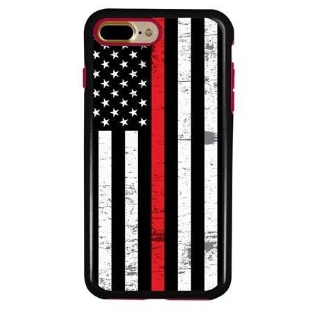 Guard Dog Hero Thin Red Line Cases for iPhone 7 Plus / 8 Plus , Black / Red
