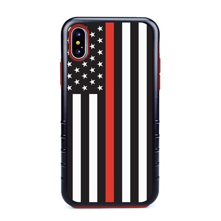 Guard Dog Honor Thin Red Line Cases for iPhone XS Max , Black / Red
