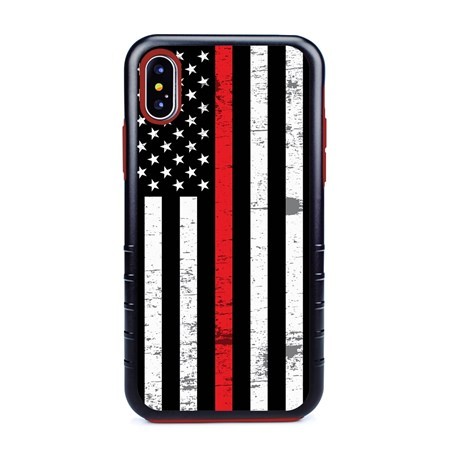 Guard Dog Hero Thin Red Line Cases for iPhone XS Max , Black / Red
