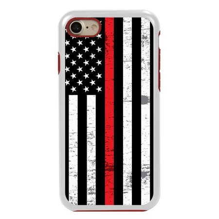Guard Dog Hero Thin Red Line Cases for iPhone 7/8/SE , White / Red
