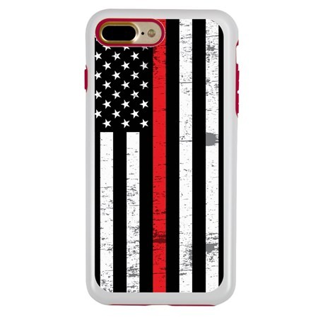 Guard Dog Hero Thin Red Line Cases for iPhone 7 Plus / 8 Plus , White / Red
