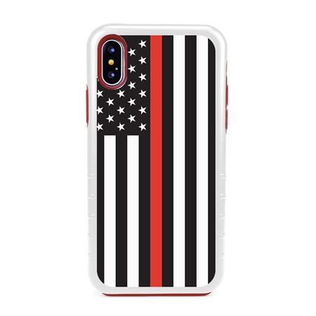 Guard Dog Honor Thin Red Line Cases for iPhone X / XS, White / Red
