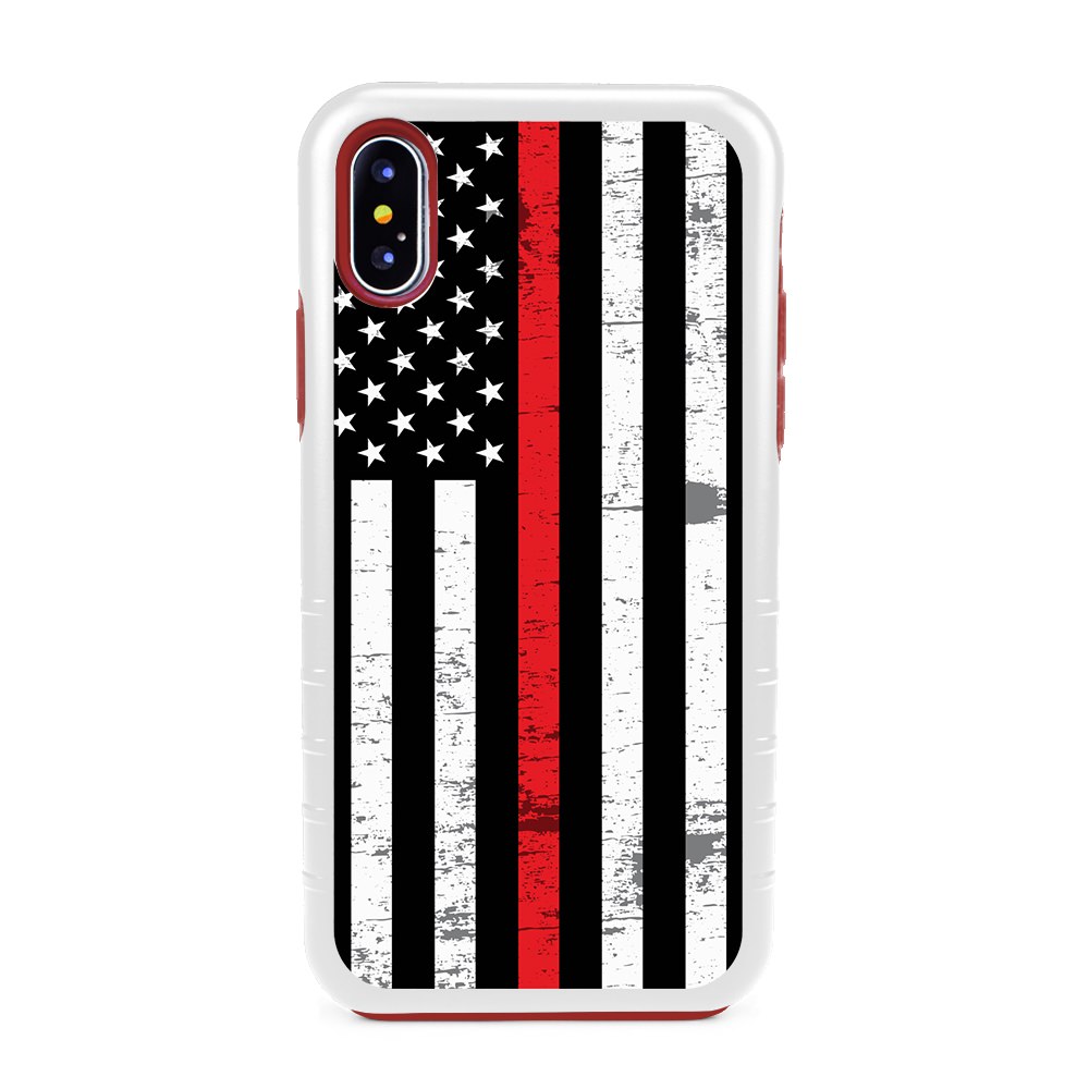 Guard Dog Hero Thin Red Line Cases For Iphone X Xs With Guard Glass Screen Protector White Red Mobilemars