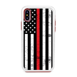 
Guard Dog Hero Thin Red Line Cases for iPhone X / XS with Guard Glass Screen Protector, White / Red