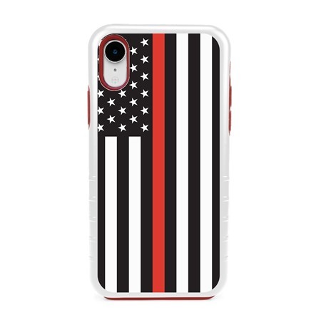 Guard Dog Honor Thin Red Line Cases for iPhone XR , White / Red
