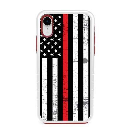 Guard Dog Hero Thin Red Line Cases for iPhone XR , White / Red
