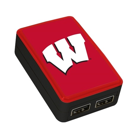 QuikVolt Wisconsin Badgers WP-200X Classic Dual-Port USB Wall Charger
