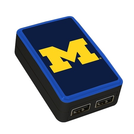 QuikVolt Michigan Wolverines WP-200X Classic Dual-Port USB Wall Charger
