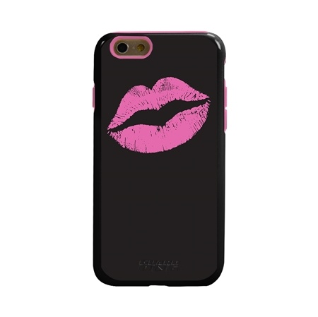 Guard Dog Pink Hybrid Cases for iPhone 6 / 6S , Pink Lipstick Smooch, Black/Pink Silicone
