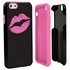 Guard Dog Pink Hybrid Cases for iPhone 6 / 6S , Pink Lipstick Smooch, Black/Pink Silicone
