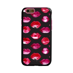 
Guard Dog Pink Hybrid Cases for iPhone 6 / 6S , Pink Lipstick Kisses, Black/Pink Silicone