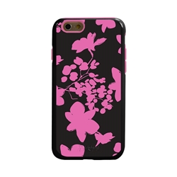 
Guard Dog Pink Hybrid Cases for iPhone 6 / 6S , Pink Floral Silhouette, Black/Pink Silicone