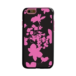 
Guard Dog Pink Hybrid Cases for iPhone 6 / 6S , Pink Floral Silhouette, Black/Pink Silicone