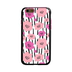 
Guard Dog Pink Hybrid Cases for iPhone 6 / 6S , Pink Poppy Flowers, Black/Pink Silicone