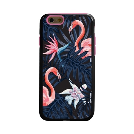 Guard Dog Pink Hybrid Cases for iPhone 6 / 6S , Tropical Pink Flamingo, Black/Pink Silicone
