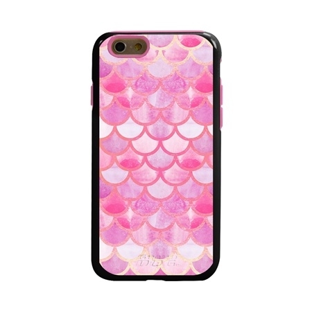 Guard Dog Pink Hybrid Cases for iPhone 6 / 6S , Pink Mermaid Scales, Black/Pink Silicone
