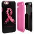 Guard Dog Pink Hybrid Cases for iPhone 6 / 6S , Pink Petals Breast Cancer Ribbon, Black/Pink Silicone
