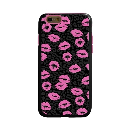 Guard Dog Pink Hybrid Cases for iPhone 6 / 6S , Pink Lipstick, Black/Pink Silicone
