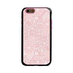 
Guard Dog Pink Hybrid Cases for iPhone 6 / 6S , Dusty Rose Pink Lace, Black/Pink Silicone