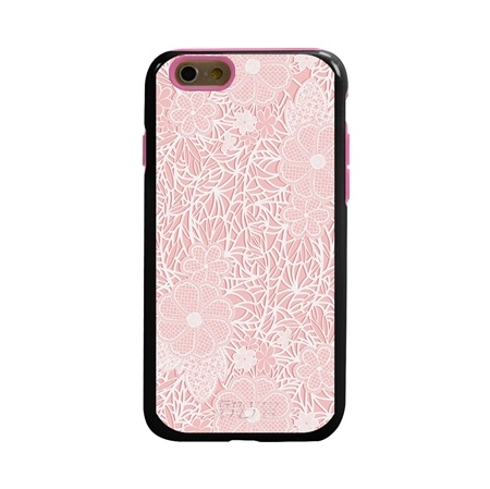 Guard Dog Pink Hybrid Cases for iPhone 6 / 6S , Dusty Rose Pink Lace, Black/Pink Silicone
