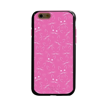 Guard Dog Pink Hybrid Cases for iPhone 6 / 6S , Pretty in Pink Kitties, Black/Pink Silicone
