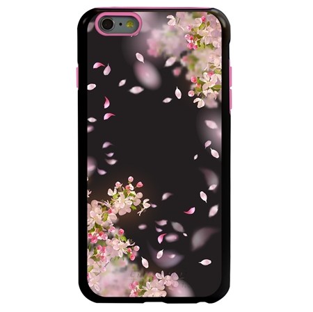 Guard Dog Pink Hybrid Cases for iPhone 6 Plus / 6S Plus , Pink Spring Blossoms, Black/Pink Silicone
