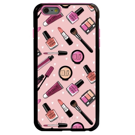 Guard Dog Pink Hybrid Cases for iPhone 6 Plus / 6S Plus , Pretty Pink Cosmetics, Black/Pink Silicone
