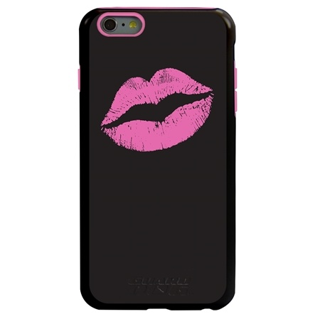 Guard Dog Pink Hybrid Cases for iPhone 6 Plus / 6S Plus , Pink Lipstick Smooch, Black/Pink Silicone
