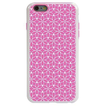 Guard Dog Pink Hybrid Cases for iPhone 6 Plus / 6S Plus , Pink Flower of Life, White/Pink Silicone

