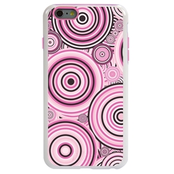 
Guard Dog Pink Hybrid Cases for iPhone 6 Plus / 6S Plus , Pink Psychedelic Circles, White/Pink Silicone