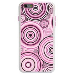 
Guard Dog Pink Hybrid Cases for iPhone 6 Plus / 6S Plus , Pink Psychedelic Circles, White/Pink Silicone