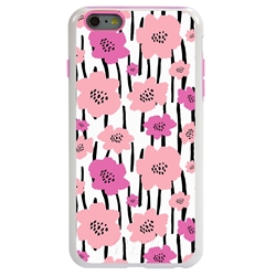 
Guard Dog Pink Hybrid Cases for iPhone 6 Plus / 6S Plus , Pink Poppy Flowers, White/Pink Silicone