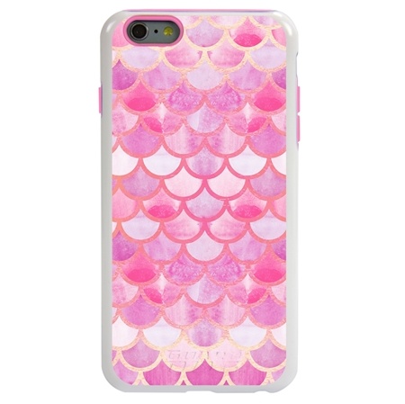 Guard Dog Pink Hybrid Cases for iPhone 6 Plus / 6S Plus , Pink Mermaid Scales, White/Pink Silicone
