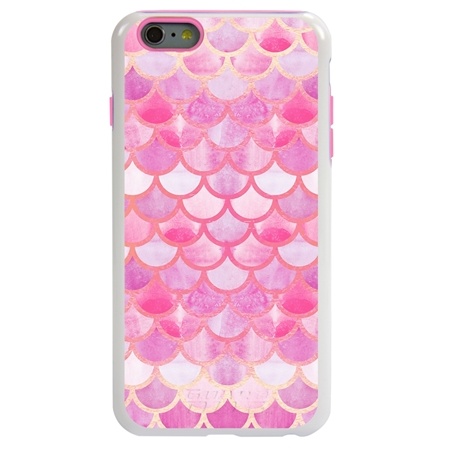 Guard Dog Pink Hybrid Cases for iPhone 6 Plus / 6S Plus , Pink Mermaid Scales, White/Pink Silicone
