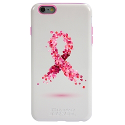 
Guard Dog Pink Hybrid Cases for iPhone 6 Plus / 6S Plus , Pink Petals Breast Cancer Ribbon, White/Pink Silicone