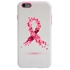 Guard Dog Pink Hybrid Cases for iPhone 6 Plus / 6S Plus , Pink Petals Breast Cancer Ribbon, White/Pink Silicone
