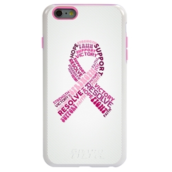 
Guard Dog Pink Hybrid Cases for iPhone 6 Plus / 6S Plus , Pink Courage Breast Cancer Ribbon, White/Pink Silicone