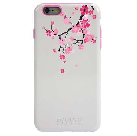 Guard Dog Pink Hybrid Cases for iPhone 6 Plus / 6S Plus , Pink Cherry Blossom, White/Pink Silicone
