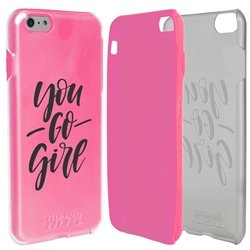 
Guard Dog Pink Hybrid Cases for iPhone 6 Plus / 6S Plus , Pink Girl Power, Clear/Pink Silicone