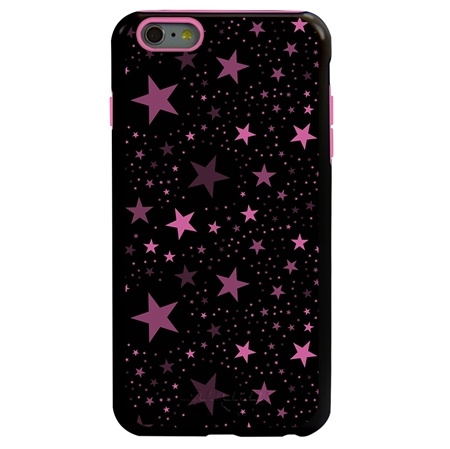 Guard Dog Pink Hybrid Cases for iPhone 6 Plus / 6S Plus , Pink Stars, Black/Pink Silicone
