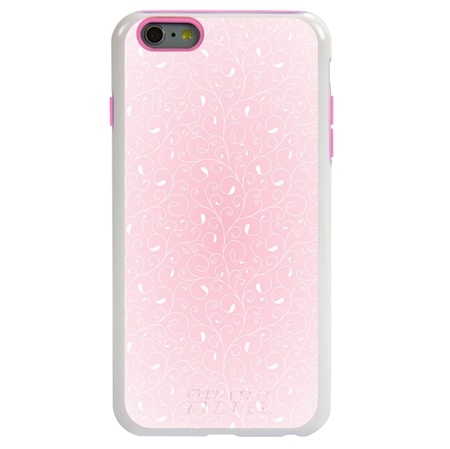 Guard Dog Pink Hybrid Cases for iPhone 6 Plus / 6S Plus , Pale Pink Filigree, White/Pink Silicone
