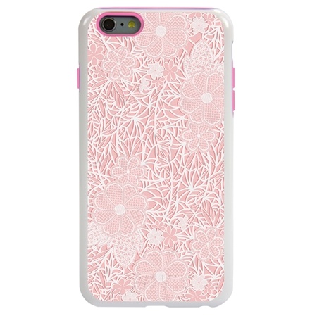 Guard Dog Pink Hybrid Cases for iPhone 6 Plus / 6S Plus , Dusty Rose Pink Lace, White/Pink Silicone
