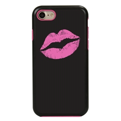 
Guard Dog Pink Hybrid Cases for iPhone 7/8/SE , Pink Lipstick Smooch, Black/Pink Silicone